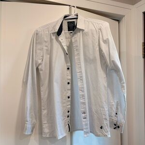 Boys White Checkered Button Down Shirt